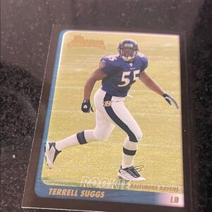 Terrell Suggs Rookie Football Card - Baltimore Ravens Purple/White